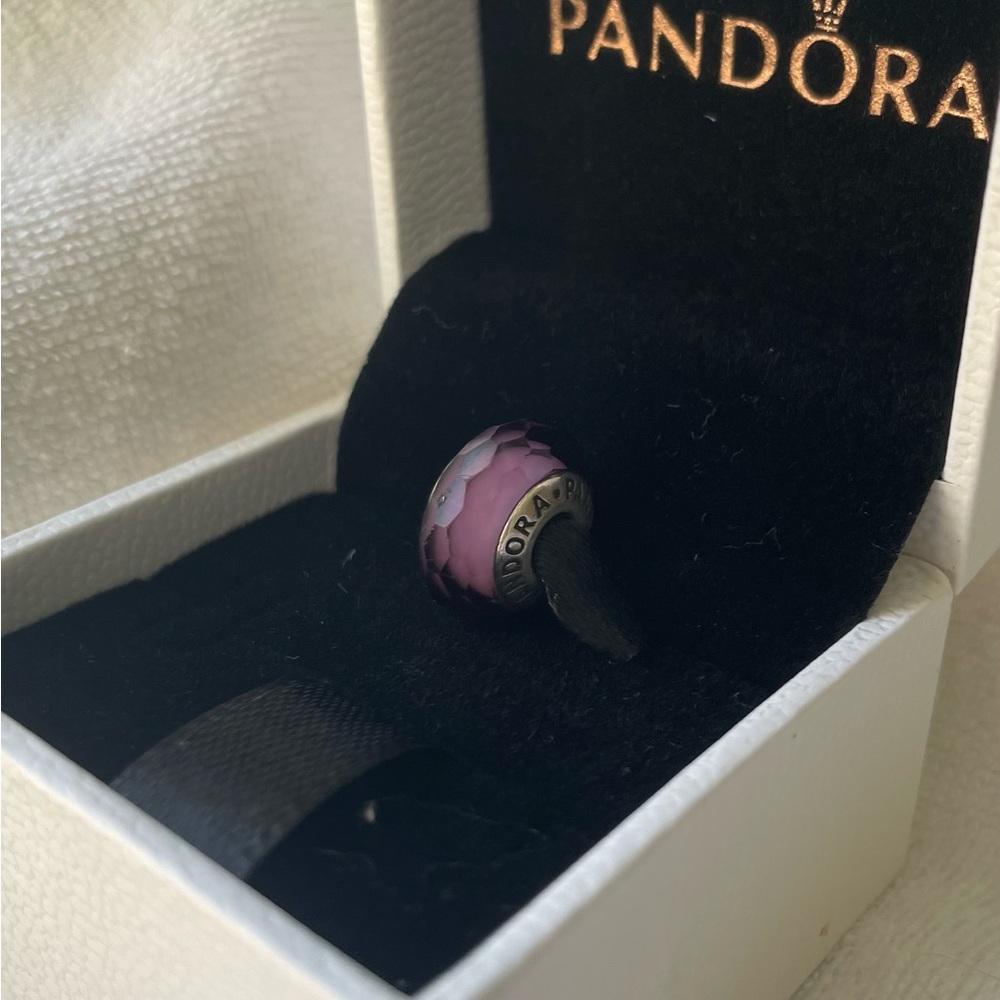 Authentic PANDORA Purple Murano Glass Bead Charm